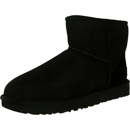 Ugg Women's Classic Mini II Leather Black Ankle-High Suede Boot -