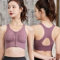 thumbnail image 3 of Ropa interior deportiva de gran tamaño con cremallera frontal para mujer, hermoso sujetador con espalda hueca, sujetador push up a prueba de golpes, chaleco para correr, fitness y yoga, 3 of 6
