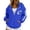 Blue1, variant on Women Hoodies Rugby Game Print Hooded Zip Up Sweatshirt Tops Rugby Long Sleeve Fall Winter Sports Activewear Jacket