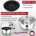 thumbnail image 5 of Mixing Bowls with Lids Set of 5, Vesteel Stainless Steel Mixing Bowls Metal Nesting Salad Bowls, Size 4.5, 3, 1.5, 1, 0.7 QT Great for Cooking, Baking, Serving - Black, 5 of 7