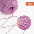 thumbnail image 5 of NICEEC 4 Skeins Soft Baby Yarn 100% Cotton Yarn for Crochet Knitting 4 Ply Yarn Blanket Yarn for DIY Craft Fingering Weight Yarn Total Length 4×175yds/4×50g-Pinkish Purple, 5 of 6