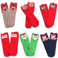 thumbnail image 2 of 6 Pairs Womens Cute Christmas Patterned Socks Colorful Funny Casual Cotton Novelty Crew Socks Christmas, 2 of 9