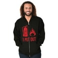thumbnail image 4 of Put Out Fire Firefighter Fireman Men's Big & Tall Graphic Zip Up Hoodie Brisco Brands 5X, 4 of 5