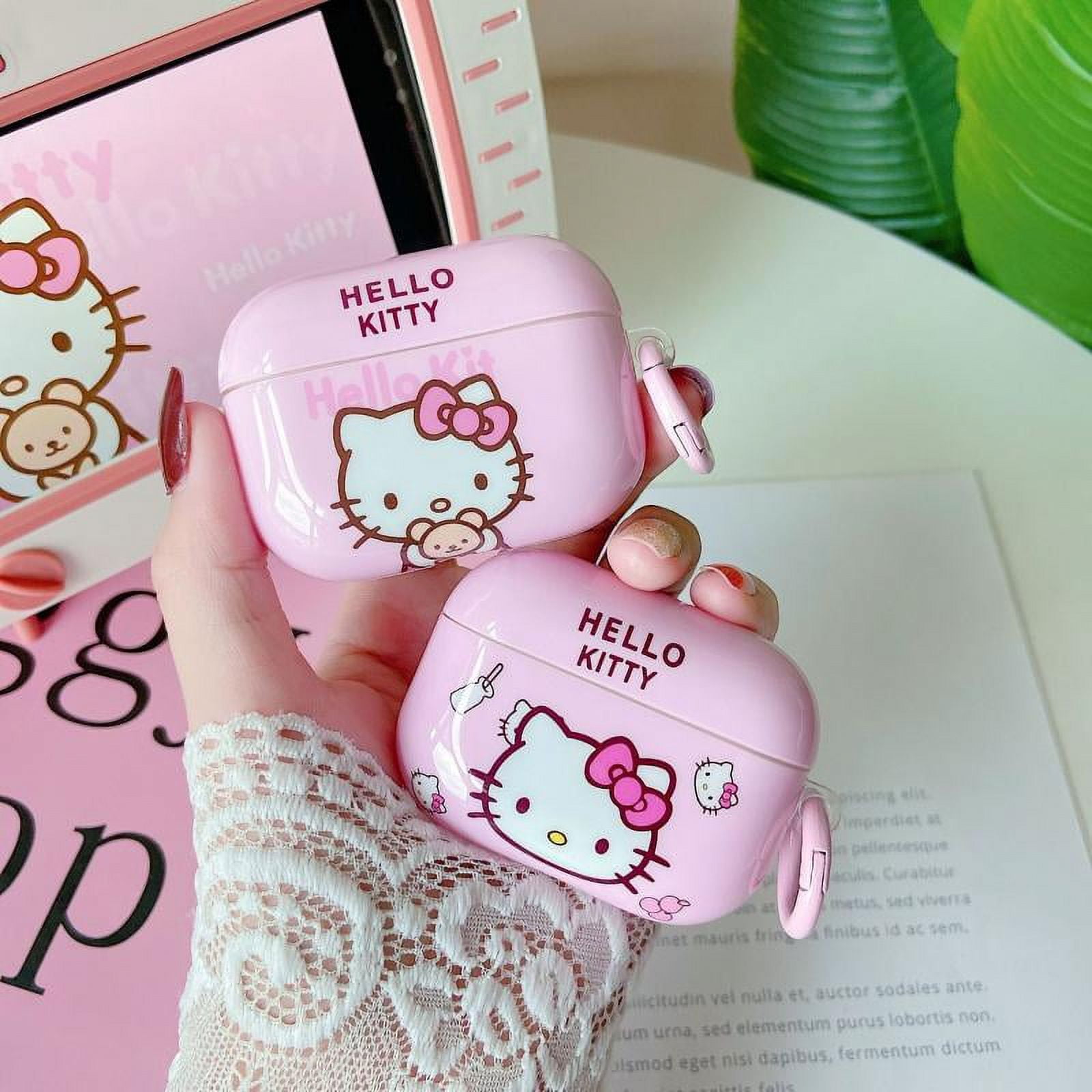 Airpods Pro 2 ケース、ハローキティ ピンク ぬいぐるみ アニメ