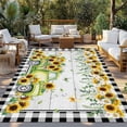 thumbnail image 2 of Sunflowers Outdoor Rug for Patio/Deck/Porch, Non-Slip Large Area Rug 6 x 9 Ft, Spring Farmhouse Country Truck Leaf Wood Grain Indoor Outdoor Rugs Washable Area Rugs, Camping Rug Carpet Runner, 2 of 8