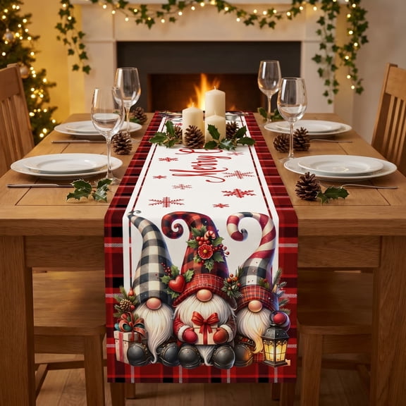 3PC Christmas Printed Tablecloth Holiday Waterproof Wipe Clean Table Cover Festive Winter Home Decor For Dining Room Kitchen Party Decoration Tablecloth halloween decorations