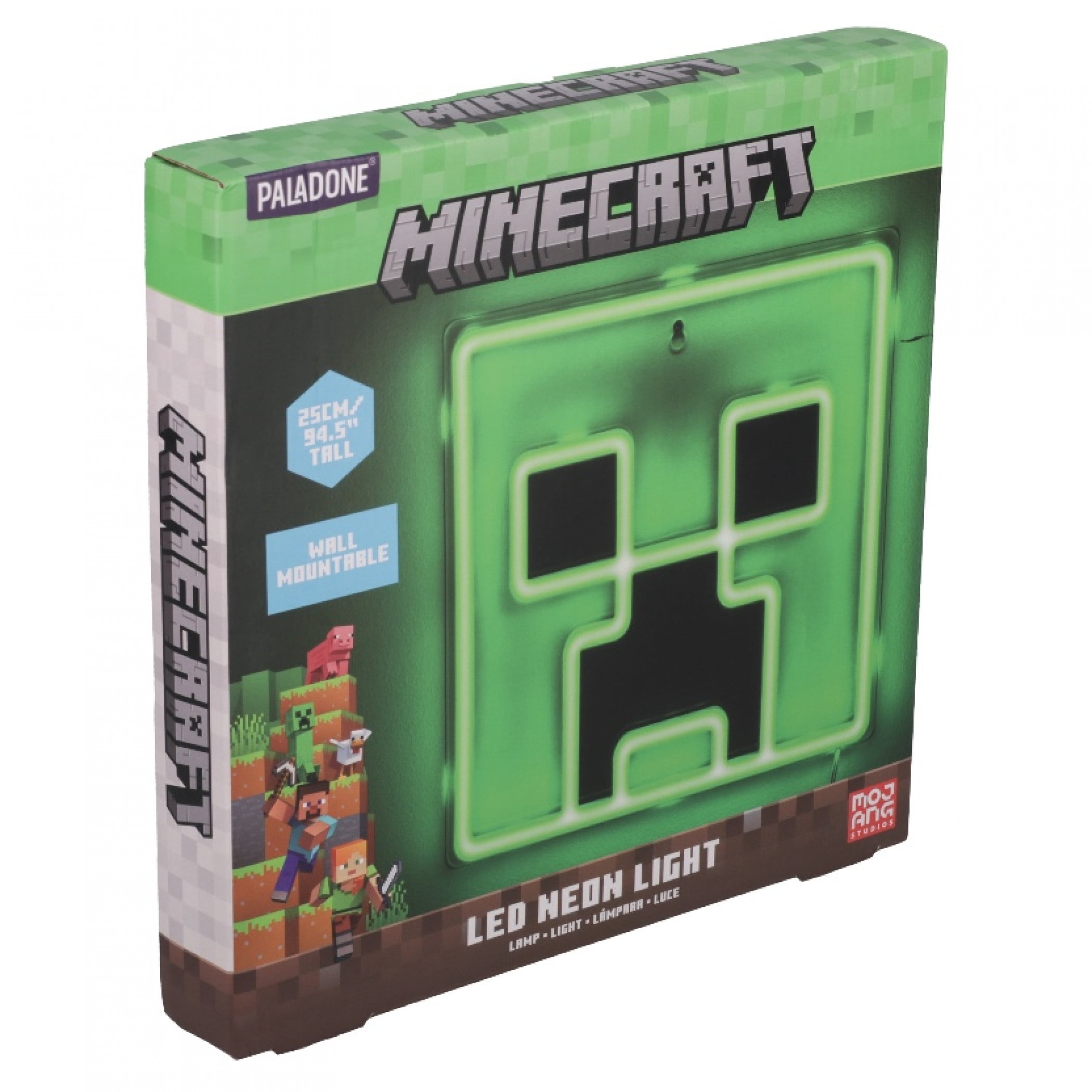 Creeper Iconic LED Wall-Mountable Light Officially Licensed Minecraft Room Decor for Boys and Girls, Gamer Night Light in Vibrant Green   - Paladone