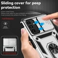 thumbnail image 5 of Heavy Duty Armor Case for Samsung Galaxy A13 5G, Rugged PC Soft TPU Military Grade Shockproof Metal Magnetic Car Mount Shockproof Cover with Camera Lens Sliding Ring Holder Bracket Case,Silver, 5 of 8