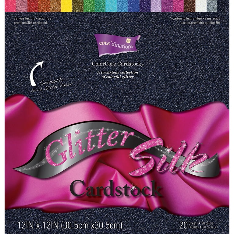 Core'dinations 12''x12'' Glitter Silk Cardstock - 20PK