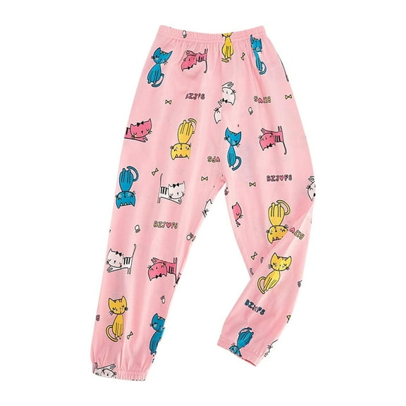 Odeerbi 3-12 Years Kids Boys Girls Cotton Sweatpants Cute Print Workout Athletic Sports Jogger Pants Summer Breathable Loose Casual Joggers