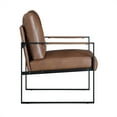thumbnail image 2 of Xukmct Faux Leather Upholstery Accent Chair with Black Metal Frame, Modern Comfort Armchair for Living Room, Office, Bedrooom, Brown, 2 of 7