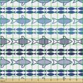 thumbnail image 2 of Marine Fabric by the Yard, Aquatic Tones Fishes Swimming in the Sea Style Underwater Cartoon, Decorative Upholstery Fabric for Chairs & Home Accents, Indigo Sea Blue White by Ambesonne, 2 of 5