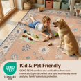 thumbnail image 4 of Design&I 5'x7' Washable Area Rug Flatweave & Daily Traffic Ready Blue Peach and Floral Elegance Intricate Botanical with Ornate Border for Guest Room, Lounge, Apartment, 4 of 7