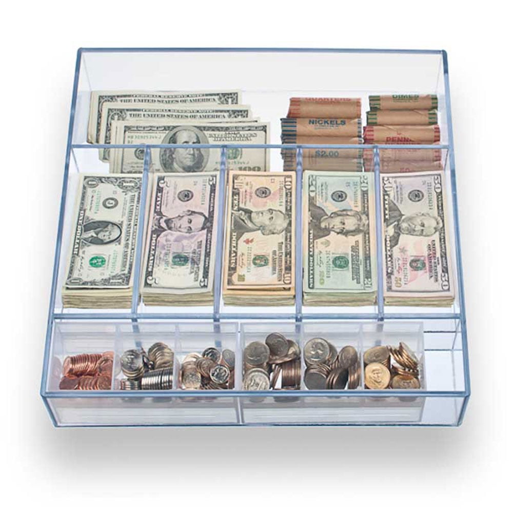 Clear Money Tray 145/8W x 3H x 15L