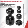 thumbnail image 2 of Lifeline Fitness 500 LB Olympic Weight Set - Rubber Coated Olympic Weight Plates, Barbell, and Clips, 2 of 7