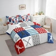 thumbnail image 3 of Castle Fairy Sport Lacrosse 7-Piece Twin Bedding Sets for Teens,Blue Red Bedding Comforter Set,Geometric Plaid Breathable Sheet Sets,Luxury Bedroom Decor, 3 of 8