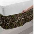 thumbnail image 2 of Botanical Bed Skirt, Forest Foliage with Mushrooms Fungus Berry Blossoming, Elastic Bedskirt Dust Ruffle Wrap Around for Bedding Decor, 4 Sizes, Pale Pink Brown, by Ambesonne, 2 of 2