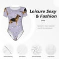 thumbnail image 4 of Saiise Motif Chien Berger Allemand Grenouillère à Manches Courtes Col Rond Pyjama Extensible avec Fermeture à Pression-Petit, 4 of 7