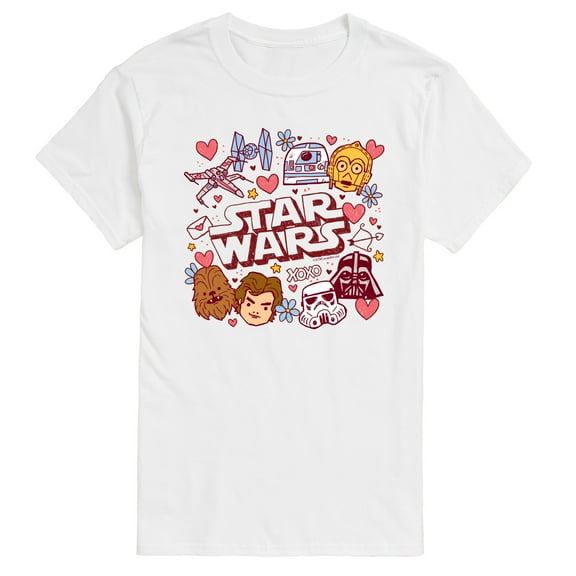Star Wars - Valentine Logo Scribbly - Men's Short Sleeve Graphic T-Shirt