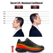 CMR CHAMARIPA Mens Elevator Shoes | Black Leather Trainers That Make You Taller 8CM / 3.15 Inches
