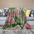 thumbnail image 2 of Orinice Flowers Leaves Fashion Warm Lightweight Blanket Soft Fleece Blankets All Seasons Decor Cow Gifts Blanket 60x80in, 2 of 6