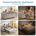 thumbnail image 3 of ZAFLY 2-in-1 Full Size Pull Out Sofa Bed | Convertible Loveseat with Mattress | Sleeper Sofa Couch for Living Room/Apartment, Beige, 3 of 9