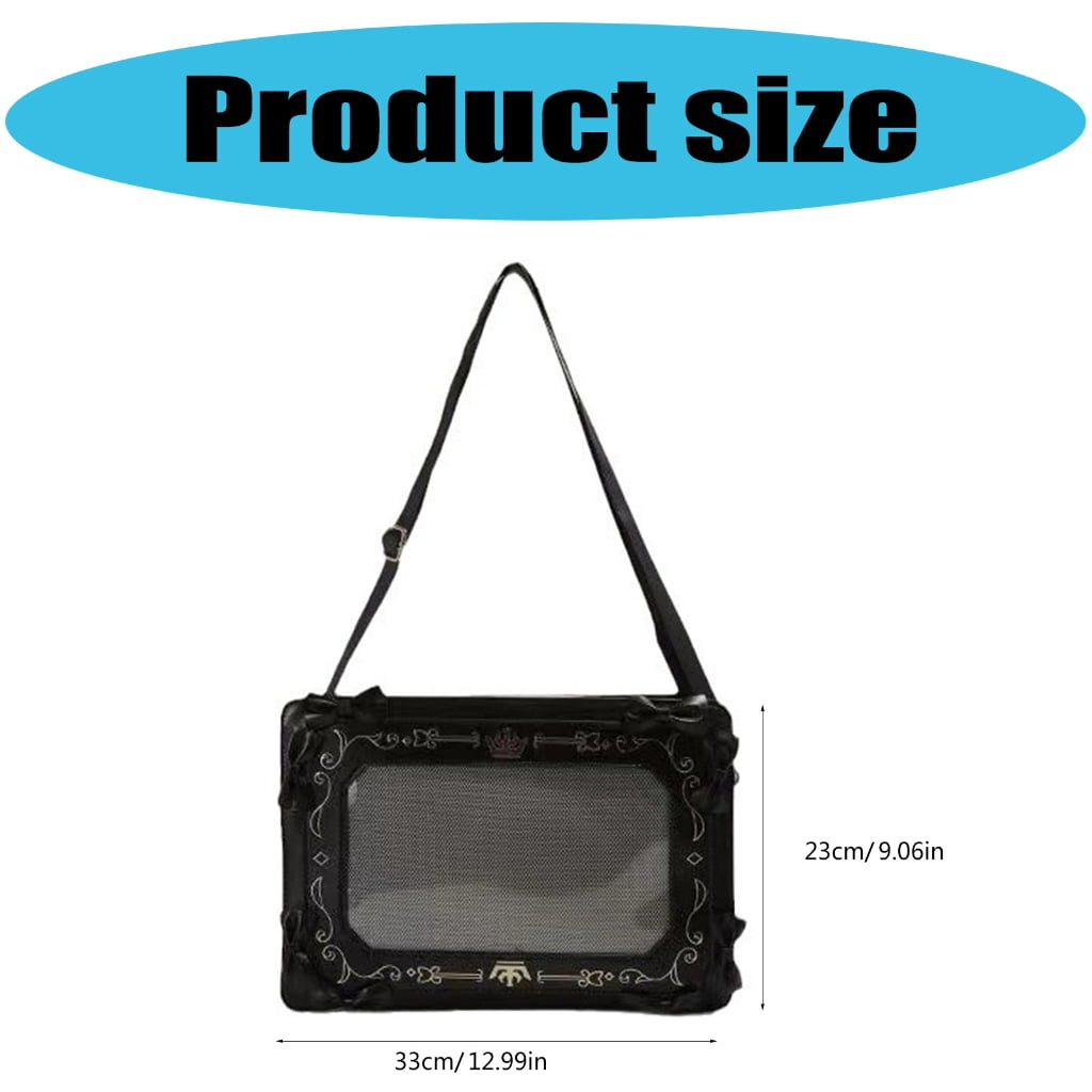 tegongse Harajuku Ita Bag Crossbody Shoulder Bag Handbag Transparent Itabag Messenger Bag Fashion Satchel Handbag Daypacks Gifts