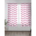 thumbnail image 2 of Sheer Curtains 63 Inch Length 2 Panels Set for Bedroom, Pink White Semi Sheer Curtains for Windows, Modern Abstract Waves Water Ripple Striped Voile Window Treatments Rod Pocket Curtain, 2 of 7
