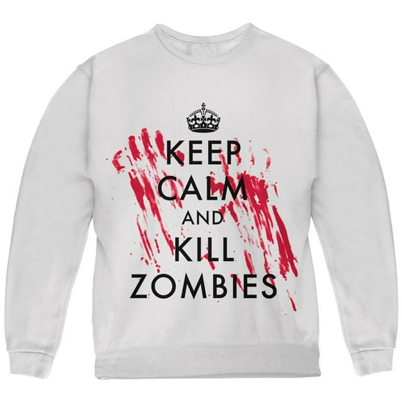 Keep Calm and Kill Zombies Youth Sweatshirt White YMD