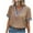 Khaki, variant on Buigttklop Summer Tops for Women Plus Size Women'S Casual Solid Color Shortsleeve V-Neck Top