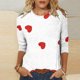 thumbnail image 1 of Fiudx Camisas de Mujer Camiseta Estampada para Mujer, Blusa de Manga 3/4 de Longitud Media, Tops Informales con Cuello Redondo, 1 of 4
