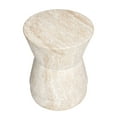 thumbnail image 2 of Hourglass Travertine Stone Finish Italian Design MgO Side Accent Table, 2 of 12