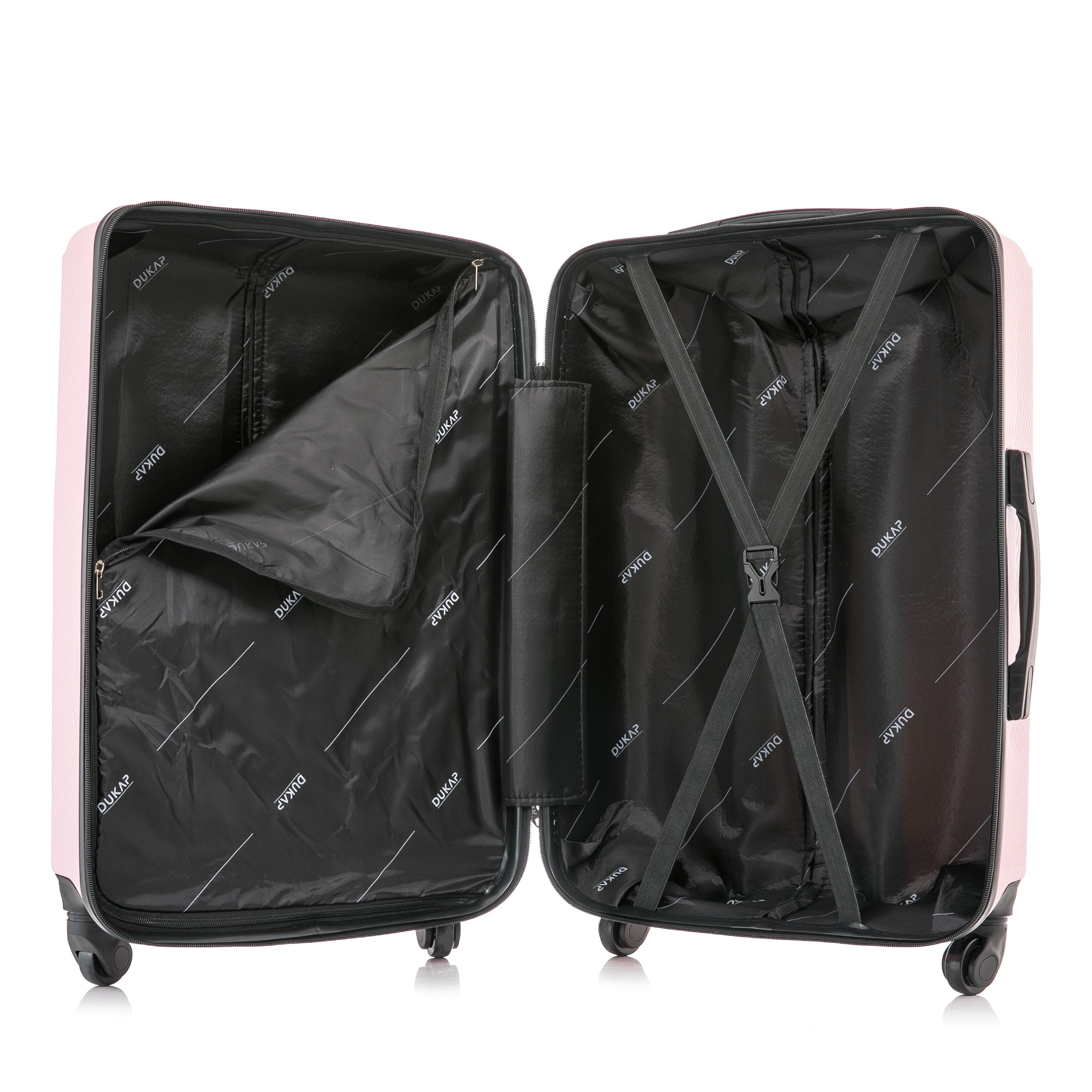 DUKAP Discovery 3-Piece Hardside Luggage Sets with Spinner Wheels, Handle and Trolley, (20"/24"/28"), Pink