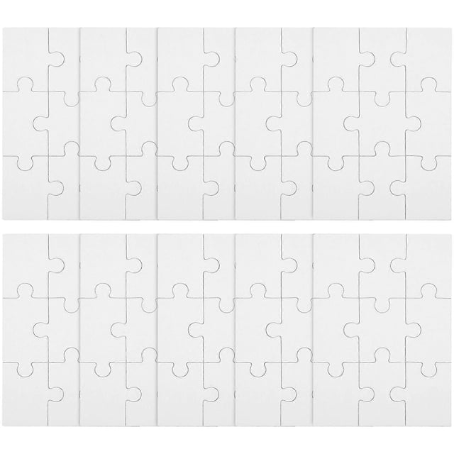 10 Sheets of DIY Blank Puzzles Drawing Blank Puzzle DIY Blank Graffiti Puzzle Pieces