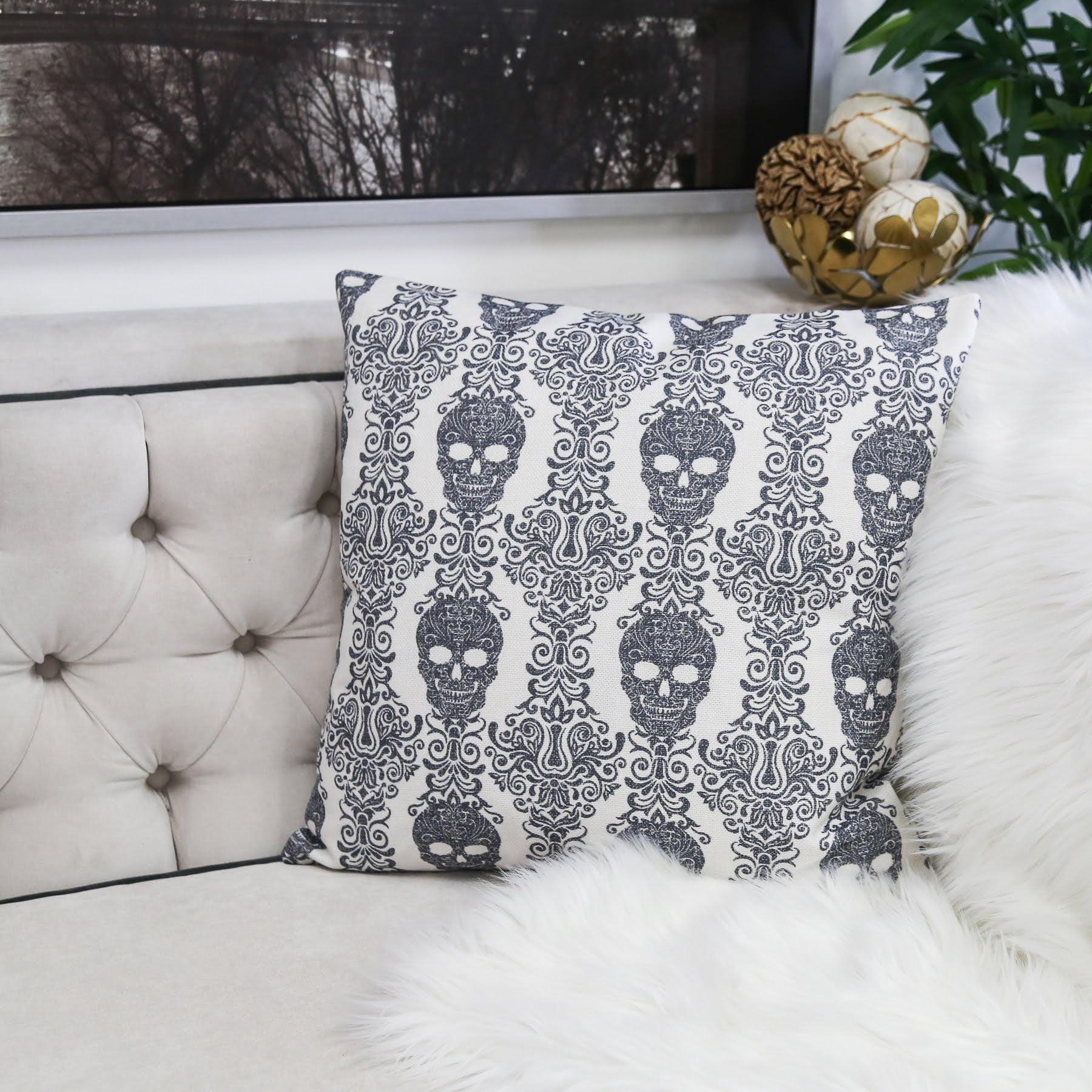 Jacklyn Gray Abstract Polyester 20 in. x 20 in. Throw Pillow (Set of 2)