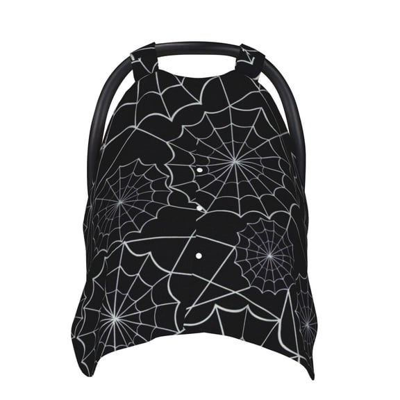 Car Seat Cover Baby - Spider Web Black Breathable Infant Car Seat Cover for Baby Carseat, Lightweight Comfort Baby Essentials Must Haves Newborn Stuff for Girl Boy