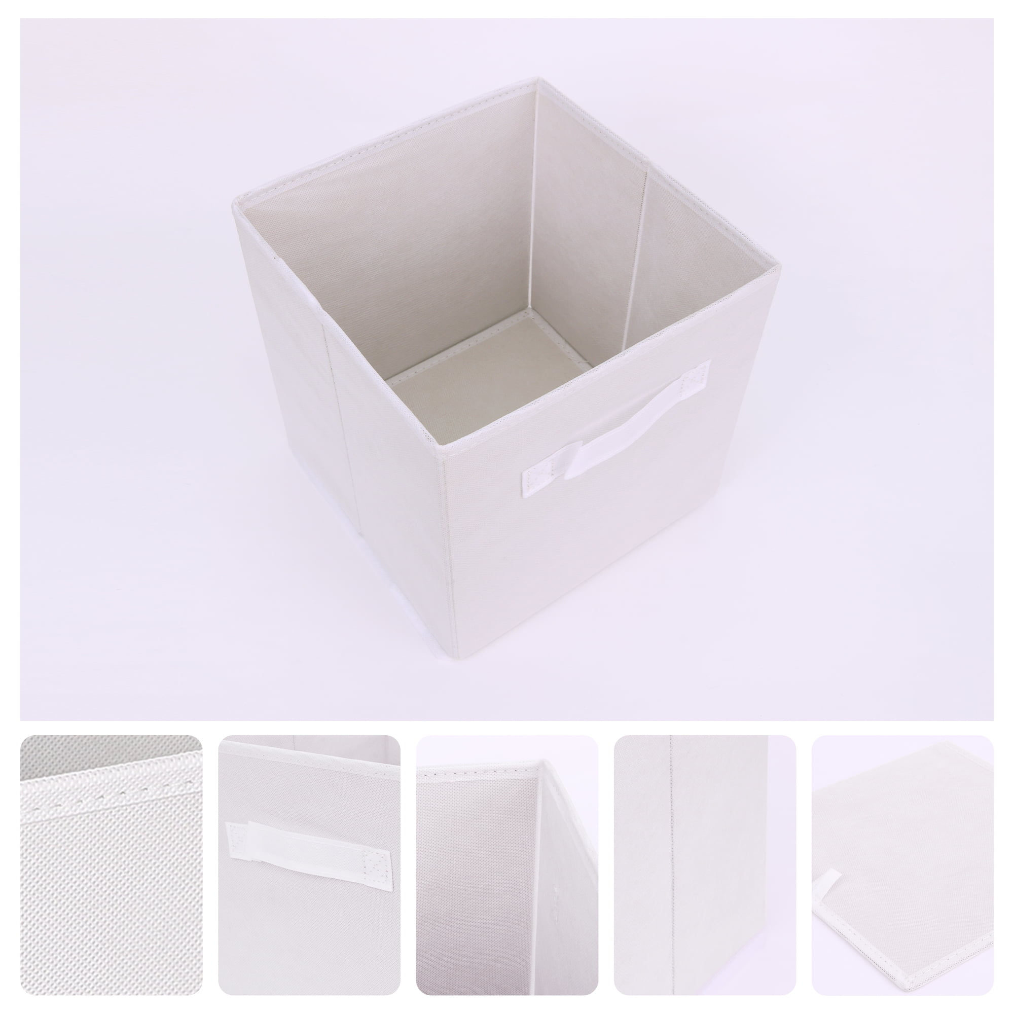 Unique Bargains Fabric Storage Cube Storage Bin White 15*13*13in