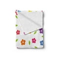 thumbnail image 2 of Colorful Soft Flannel Fleece Throw Blanket, Vibrant Colored Daisies Leaves Spring Nature Meadow Doodle Boys Girls Playroom, Cozy Plush for Indoor and Outdoor Use, 50" x 70", Multicolor, by Ambesonne, 2 of 5