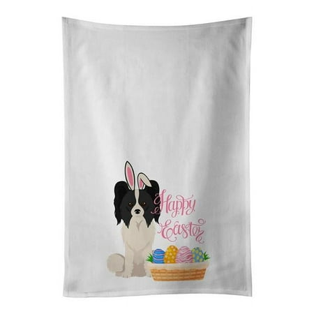 

28 x 19 in. Black & White Papillon Easter White Kitchen Towel Set of 2