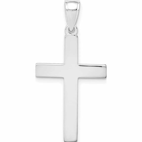 10K White Gold Cross Pendant (50.25 X 15) Made In United States -Jewelry By Sweet Pea