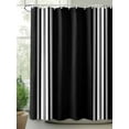 thumbnail image 2 of Shower Curtains Black Striped Bath Curtain Black White Stripes Waterproof Bathroom Shower Curtain Set with Hooks Decoration 72 x 72 Inches, 2 of 7