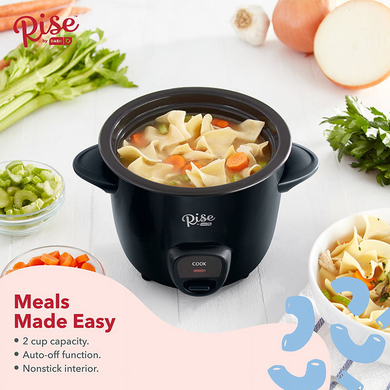 Koplex Easy & Multifunctional Rice Cooker Steam 2L  Pot/Dishwasher Safe, Non-Stick, Non-Toxic & BPA Free/Dozens of Tasty &  Healthy Meals in Minutes - Rice, Oats, Veggies, Pasta, Ramen, Quinoa & More