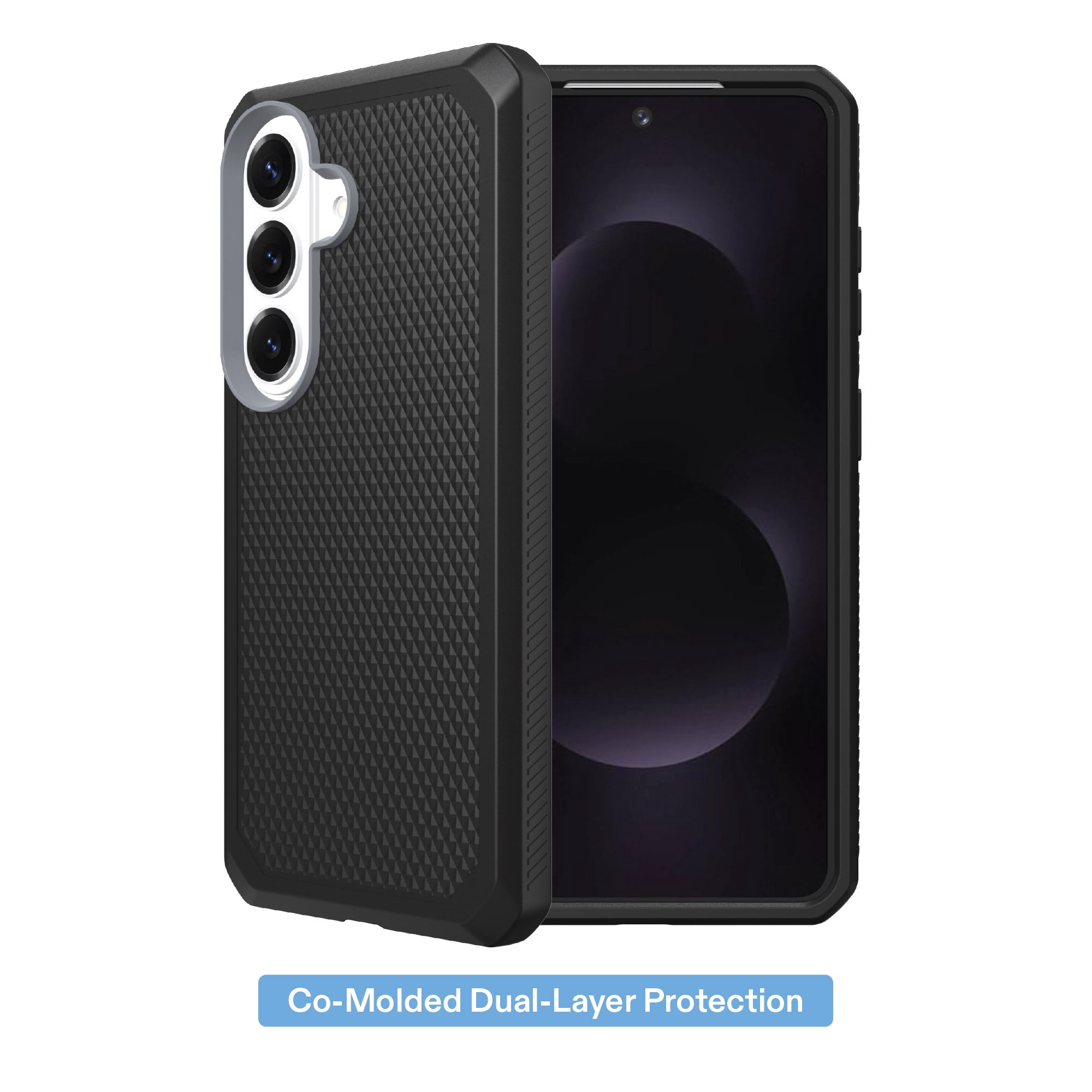 onn Magnetic Compatible Dual-Layer Phone Case for Samsung Galaxy S26 - Black