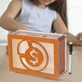thumbnail image 7 of Pebbuoy Wood Money Box with Counter Marker Pen Large Capacity USD Euro Pounds Piggy Bank Coin Cash Container Kids Adults Money Saving Case Jar Christmas Gift, 7 of 7