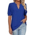 thumbnail image 2 of Womens Shirts Casual V Neck Tshirts Puff Short Sleeve Summer Tops Tunic Blouseslarge, 2 of 4