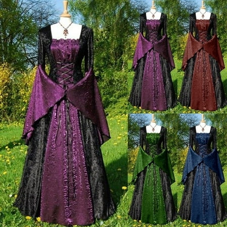 Women Medieval Dress Gothic Maxi Dress