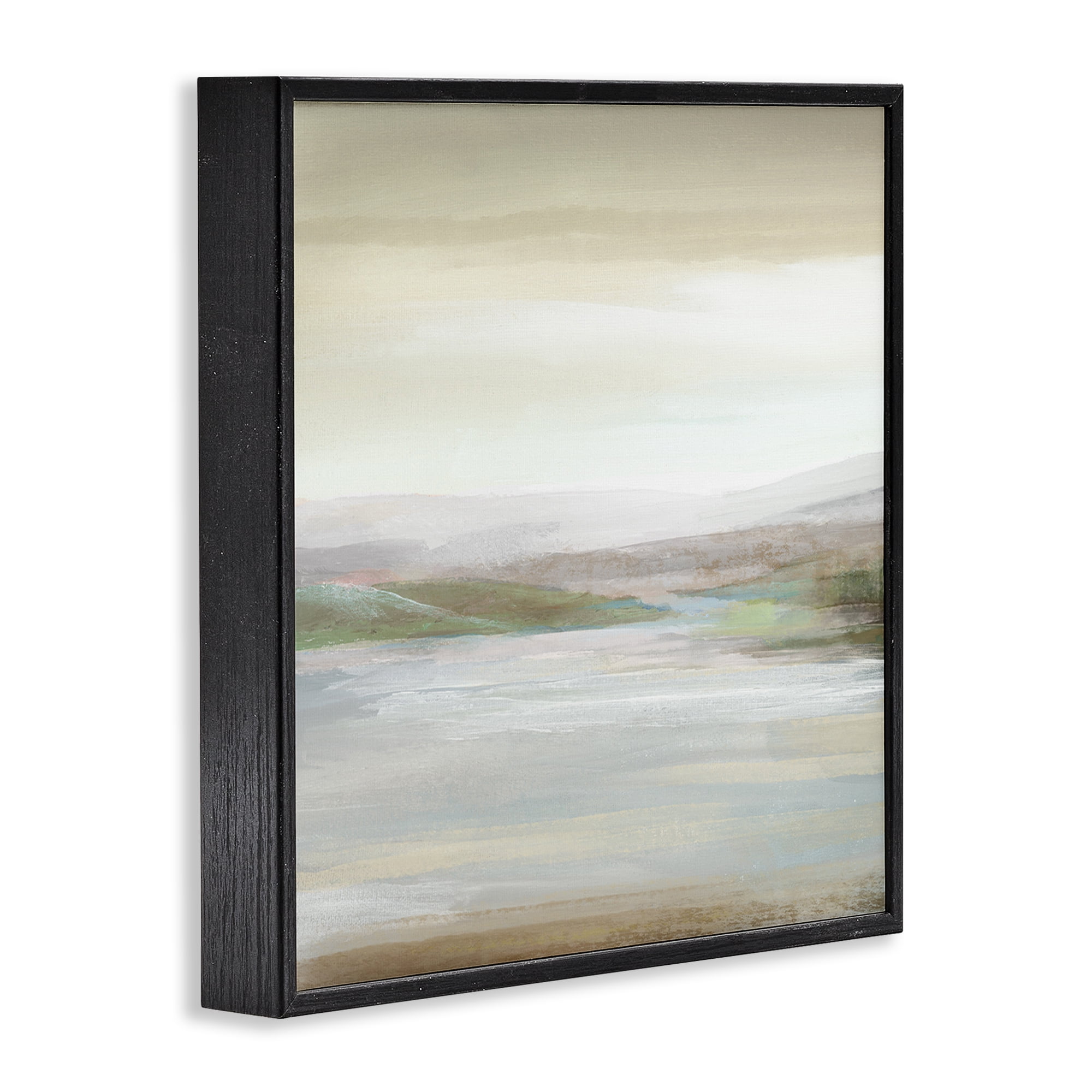 Stupell Industries Calm Atmospheric Landscape Landscape Painting Black Framed Art Print Wall Art, 12 x 12