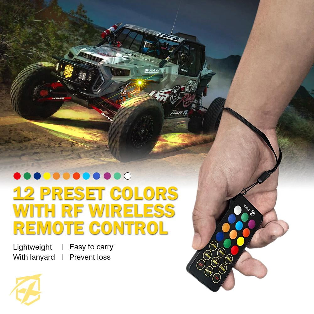 Xprite Universal RGB + Pure White LED Rock Lights Truck Bed Lighting Neon Light with Bluetooth and Remote Control Fits select: 1975-2022 FORD F150, 1999-2022 CHEVROLET SILVERADO