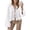 White, variant on Fgnfyis T Shirts for Women Women's Tie Front Tops Blouse Puff Sleeve Button Peplum Ruffle Cute Tee Shirts Short Sleeve Womens Tops Light Blue M