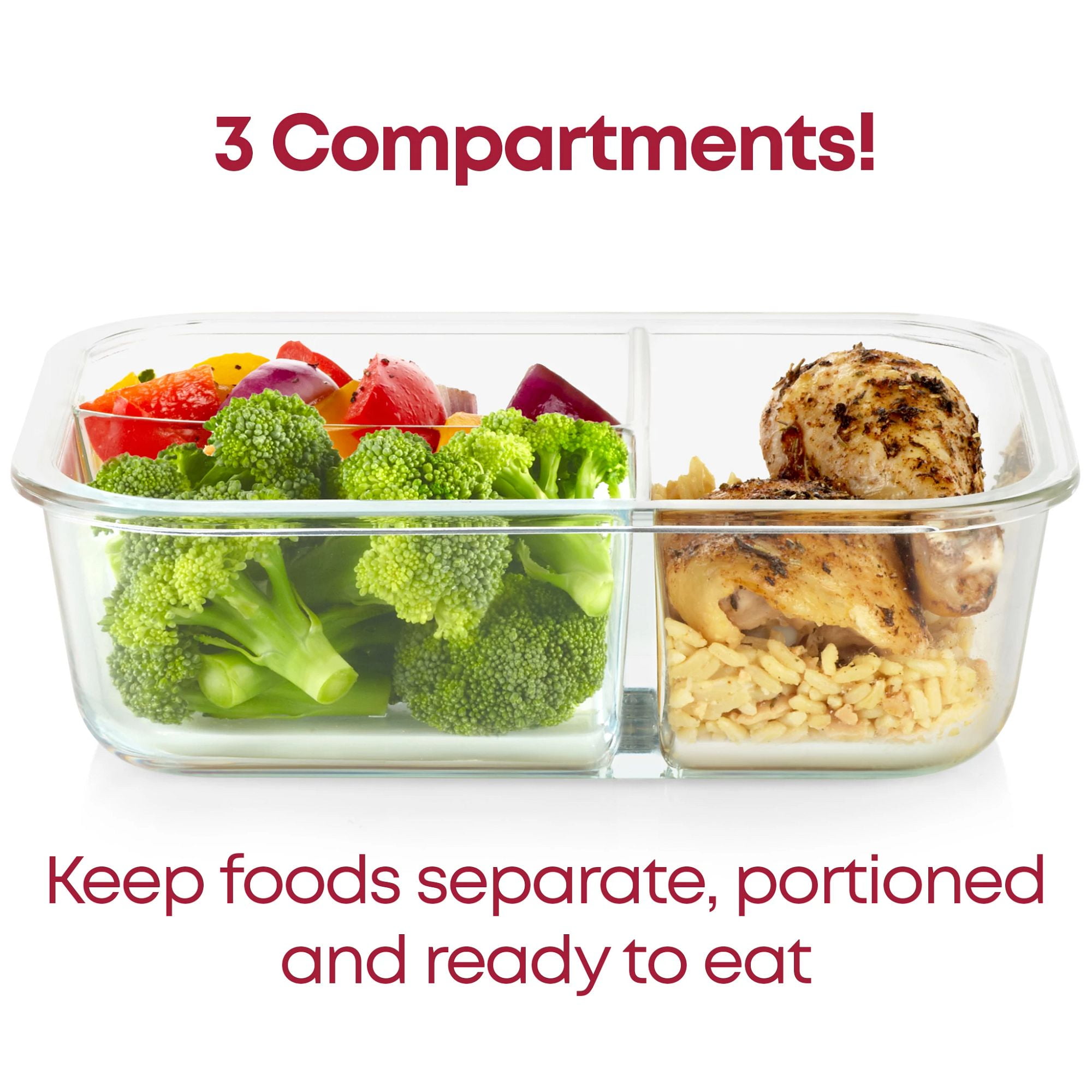 (3 pack) Pyrex Clear Glass Stackable Bread Food Storage Container